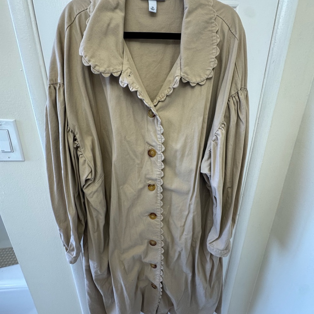 Nautica Beige Coat with Classic Collar